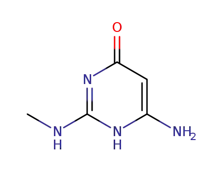Molecular Structure of 89181-81-7 (4(1H)-Pyrimidinone, 6-amino-2-(methylamino)- (9CI))