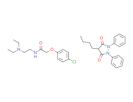 2-(4-chlorophenoxy)-N-[2-(diethylamino)ethyl]acetamide, compound with 4-butyl-1,2-diphenyltetrahydropyrazol-3,5-dione (1:1)