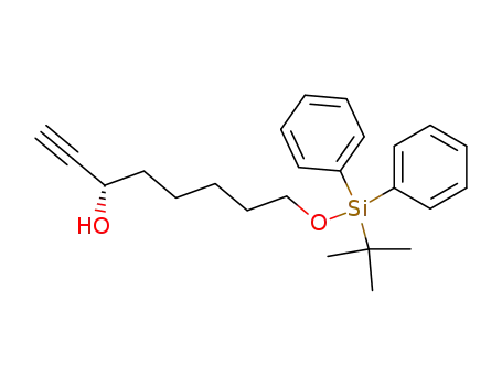 Molecular Structure of 685835-18-1 (1-Octyn-3-ol, 8-[[(1,1-dimethylethyl)diphenylsilyl]oxy]-, (3S)-)