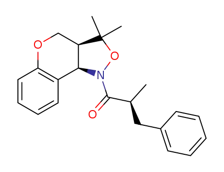 Molecular Structure of 168918-89-6 ((S)-1-((3aS,9bR)-3,3-Dimethyl-3a,9b-dihydro-3H,4H-chromeno[4,3-c]isoxazol-1-yl)-2-methyl-3-phenyl-propan-1-one)