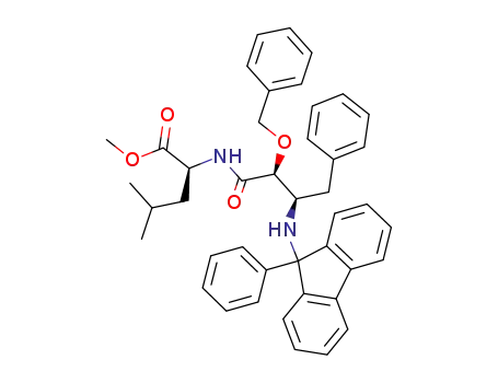 Molecular Structure of 577979-03-4 (L-Leucine,
N-[(2S,3R)-1-oxo-4-phenyl-3-[(9-phenyl-9H-fluoren-9-yl)amino]-2-(phen
ylmethoxy)butyl]-, methyl ester)