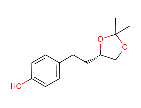 Molecular Structure of 944335-20-0 (4-{2-[(4S)-2,2-dimethyl-1,3-dioxolan-4-yl]ethyl}phenol)