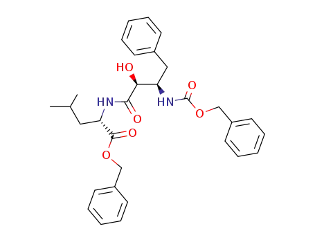 Molecular Structure of 60016-66-2 (benzyl N-[(2S,3R)-3-(N-benzyloxycarbonyl)amino-2-hydroxy-4-phenylbutanoyl]-L-leucinate)