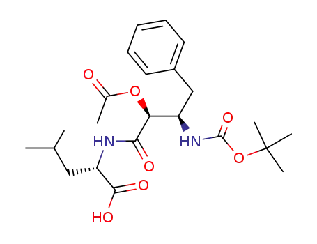 Molecular Structure of 869115-79-7 ((S)-2-((2S,3R)-2-Acetoxy-3-tert-butoxycarbonylamino-4-phenyl-butyrylamino)-4-methyl-pentanoic acid)