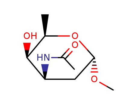 Molecular Structure of 6605-27-2 (methyl-3-acetamido-2,3,6-tridesoxy-α-D-lyxo-hexopyranoside)