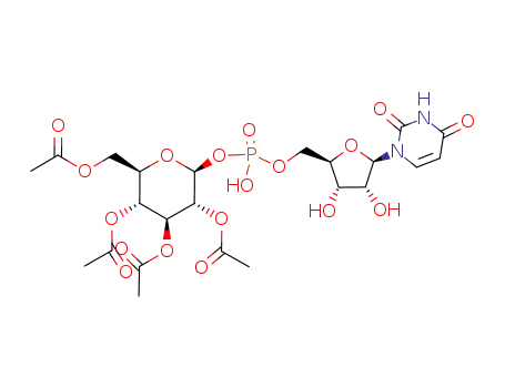 Molecular Structure of 81788-35-4 (uridine 5'-(2,3,4,6-tetra-O-acetyl-β-D-glucopyranosyl phosphoric acid))