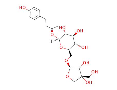 Molecular Structure of 146609-83-8 ((2R)-4-(4-Hydroxyphenyl)-2-butanol 2-O-β-D-apiofuranosyl-(1->6)-β-D-glucopyranoside)