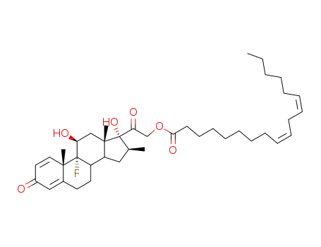 Molecular Structure of 39026-39-6 (9-fluoro-11beta,17-dihydroxy-16alpha-methylpregna-1,4-diene-3,20-dione  21-(9Z,12Z)-octadeca-9,12-dienoate)