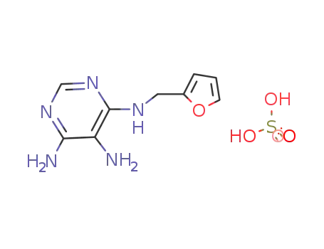Molecular Structure of 112299-36-2 (<i>N</i><sup>4</sup>-furfuryl-pyrimidine-4,5,6-triyltriamine; sulfate)
