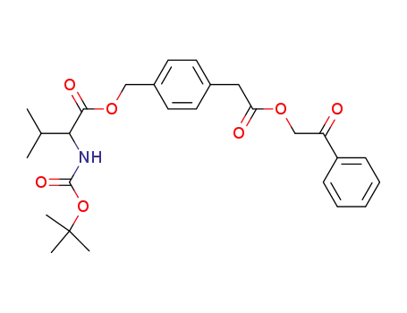 Molecular Structure of 66402-58-2 (L-Valine, N-[(1,1-dimethylethoxy)carbonyl]-,
[4-[2-oxo-2-(2-oxo-2-phenylethoxy)ethyl]phenyl]methyl ester)