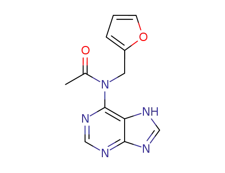 Molecular Structure of 103647-66-1 (<i>N</i>-furfuryl-<i>N</i>-(7<sup>(9)</sup><i>H</i>-purin-6-yl)-acetamide)