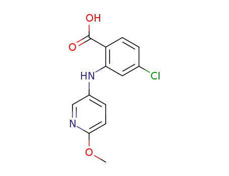 Molecular Structure of 6626-07-9 (4-Chloro-2-[(6-methoxy-3-pyridinyl)amino] benzoic acid)