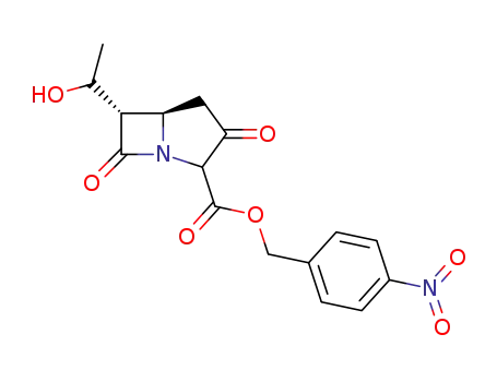 Molecular Structure of 77449-43-5 (6-(1-Hydroxyethyl)-3,7-dioxo-1-azabicyclo[3.2.0]heptane-2-carboxylic acid (4-nitrophenyl)methyl ester)