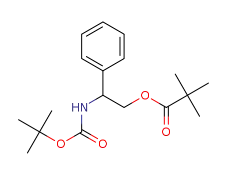Molecular Structure of 1355078-48-6 (2-tert-butoxycarbonylamino-2-phenylethyl pivalate)