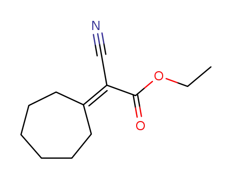 Molecular Structure of 7402-61-1 (ETHYL 2-CYANO-2-CYCLOHEPTYLIDENACETATE)
