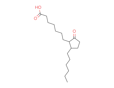 Molecular Structure of 59659-94-8 (7-(2-hexyl-5-keto-cyclopentyl)-heptanoic acid)