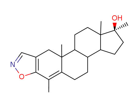 Molecular Structure of 71507-21-6 ((17beta)-4,17-dimethylandrosta-2,4-dieno[2,3-d]isoxazol-17-ol)