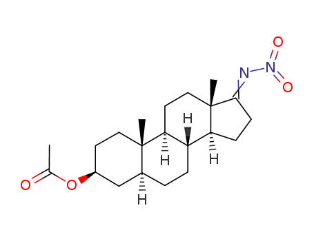 Molecular Structure of 86270-19-1 (17-nitroimino-5α-androstan-3β-yl acetate)