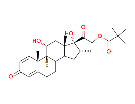 Pregna-1,4-diene-3,20-dione,21-(2,2-dimethyl-1-oxopropoxy)-9-fluoro-11,17-dihydroxy-16-methyl-, (11b,16b)- (9CI)