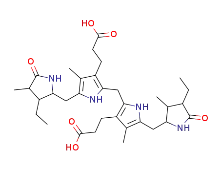 Molecular Structure of 17095-63-5 (3-[2-[[3-(2-carboxyethyl)-5-[(3-ethyl-4-methyl-5-oxo-pyrrolidin-2-yl)methyl]-4-methyl-1H-pyrrol-2-yl]methyl]-5-[(4-ethyl-3-methyl-5-oxo-pyrrolidin-2-yl)methyl]-4-methyl-1H-pyrrol-3-yl]propanoic acid)