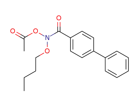 Molecular Structure of 145142-70-7 (N-(Acetyloxy)-N-butoxy-(1,1'-biphenyl)-4-carboxamide)