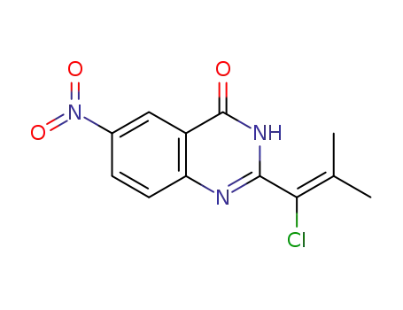 Molecular Structure of 1220564-78-2 (2-(1-chloro-2-methylprop-1-enyl)-6-nitroquinazolin-4(3H)-one)
