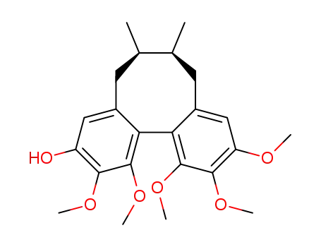 Molecular Structure of 75684-44-5 (Dibenzo[a,c]cycloocten-3-ol,5,6,7,8-tetrahydro-1,2,10,11,12-pentamethoxy-6,7-dimethyl-, (6S,7R,12aR)-)