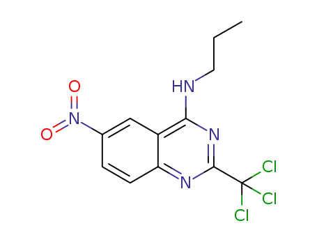 Molecular Structure of 1220564-53-3 (6-nitro-N-propyl-2-trichloromethylquinazolin-4-amine)