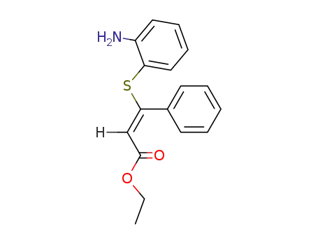 Molecular Structure of 34875-16-6 ((E)-Ethyl 1-(2-Aminophenylthio)-1-phenylethylene-2-carboxylate)