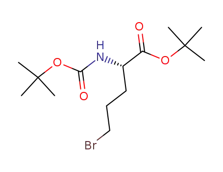 Molecular Structure of 91229-86-6 (5-Bromo-N-[(tert-butoxy)carbonyl]-L-norvaline tert-butyl ester)
