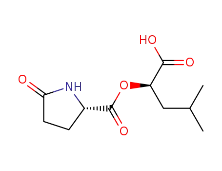 Molecular Structure of 37755-50-3 ((R)-1-carboxy-3-methylbutyl 5-oxo-L-prolinate)