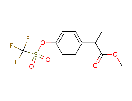 Molecular Structure of 859828-48-1 (methyl 2-{4-(trifluoromethanesulfonyloxy)phenyl}propanoate)