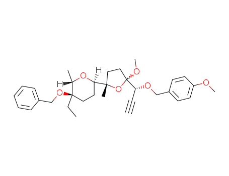 2H-Pyran, 3-ethyltetrahydro-2-methyl-3-(phenylmethoxy)-6-[tetrahydro-5-methoxy-5 -[1-[(4-methoxyphenyl)methoxy]-2-propynyl]-2-methyl-2-furanyl]-