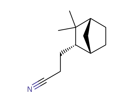Molecular Structure of 85567-33-5 (3-(3,3-dimethylbicyclo[2.2.1]hept-2-yl)propiononitrile)