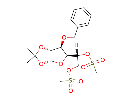 Molecular Structure of 22331-19-7 (3-O-benzyl-1,2-O-isopropylidene-5,6-di-O-mesyl-α-D-glucofuranose)