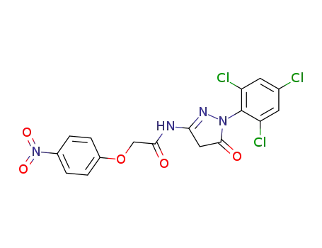 Molecular Structure of 92694-95-6 (3-<(4-Nitrophenoxyacetyl)amino>-1-(2,4,6-trichlorophenyl)-2-pyrazolin-5-one)