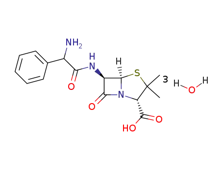Molecular Structure of 5187-94-0 (ampicillin trihydrate)