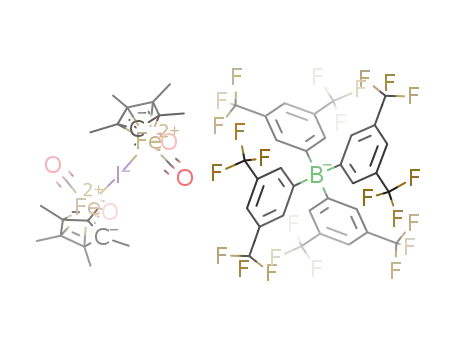 Molecular Structure of 871347-11-4 ([((η5-C5Me5)Fe(CO)2)2(μ-I)][B(C6H3(CF3)2-3,5)4])