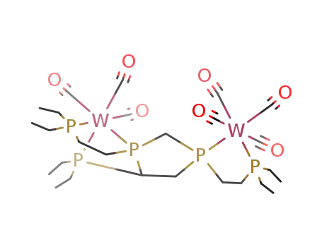 Molecular Structure of 120120-97-0 (W<sub>2</sub>(CO)7(C<sub>19</sub>H<sub>43</sub>P<sub>5</sub>))