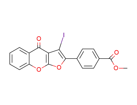 3-iodo-2-(4-methoxycarboxy)phenyl-4H-furo[2,3-b]benzopyran-4-one