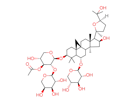 Molecular Structure of 88192-84-1 (b-D-Xylopyranoside, (3b,6a,16b,24R)-20,24-epoxy-16,25-dihydroxy-6-(b-D-xylopyranosyloxy)-9,19-cyclolanostan-3-yl 2-O-a-L-arabinopyranosyl-, 3-acetate)