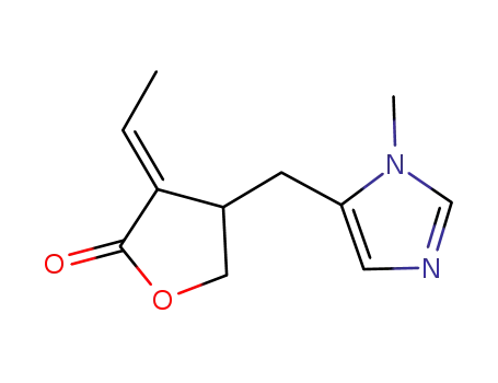 (RS,E)-3-ethylidene-4-[(1-methylimidazol-5-yl)methyl]tetrahydrofuran-2-one