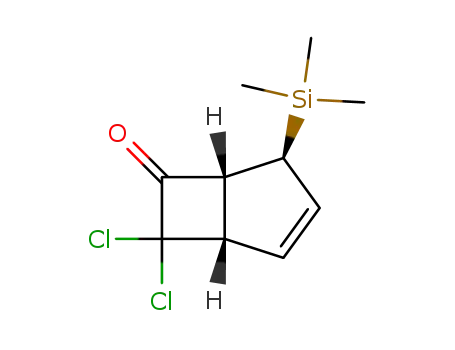 Molecular Structure of 63320-25-2 (7,7-dichloro-4β-trimethylsilylbicyclo<3.2.0>hept-2-en-6-one)