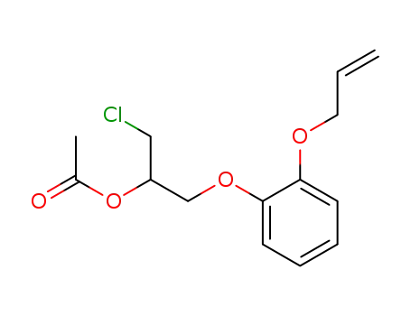 Molecular Structure of 141987-34-0 (Acetic acid 2-(2-allyloxy-phenoxy)-1-chloromethyl-ethyl ester)