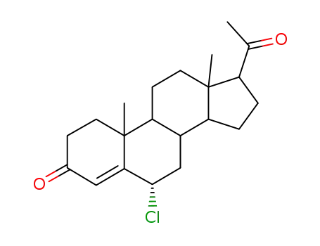 Molecular Structure of 1816-80-4 ((6alpha)-6-chloropregn-4-ene-3,20-dione)