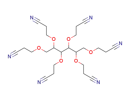Molecular Structure of 2465-92-1 (1,2,3,4,5,6-hexakis-O-(2-cyanoethyl)hexitol)