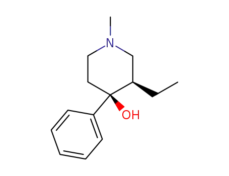 (+/-)-3<i>c</i>-ethyl-1-methyl-4-phenyl-piperidin-4<i>r</i>-ol
