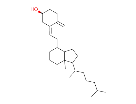 Molecular Structure of 22350-41-0 ((1S,3E)-3-[(2E)-2-[(1R,3aS,7aR)-7a-methyl-1-[(2R)-6-methylheptan-2-yl]-2,3,3a,5,6,7-hexahydro-1H-inden-4-ylidene]ethylidene]-4-methylidenecyclohexan-1-ol)