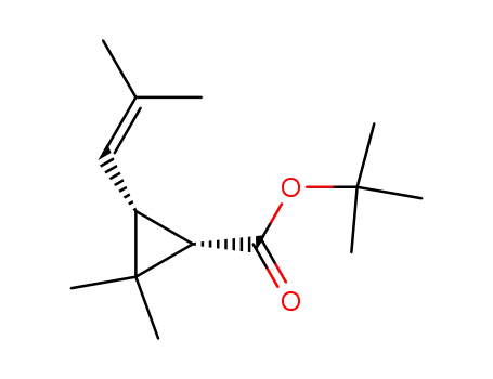 Molecular Structure of 84848-28-2 ((1S,3R)-3-(1-isobutenyl)-2,2-dimethylcyclopropanecarboxylic acid)