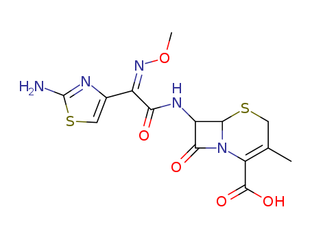 5-Thia-1-azabicyclo[4.2.0]oct-2-ene-2-carboxylicacid,7-[[(2E)-(2-amino-4-thiazolyl)(methoxyimino)acetyl]amino]-3-methyl-8-oxo-,(6R,7R)- (9CI)(65052-69-9)